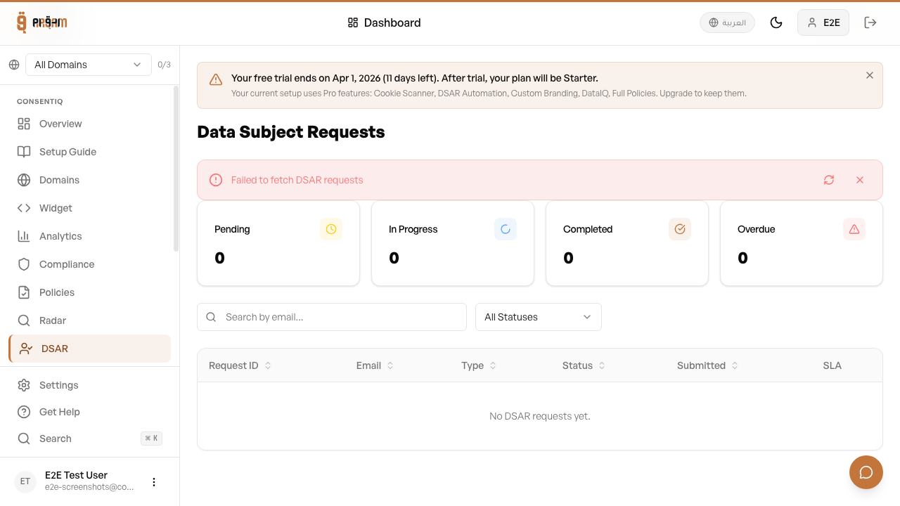 DSAR auto-retrieve results